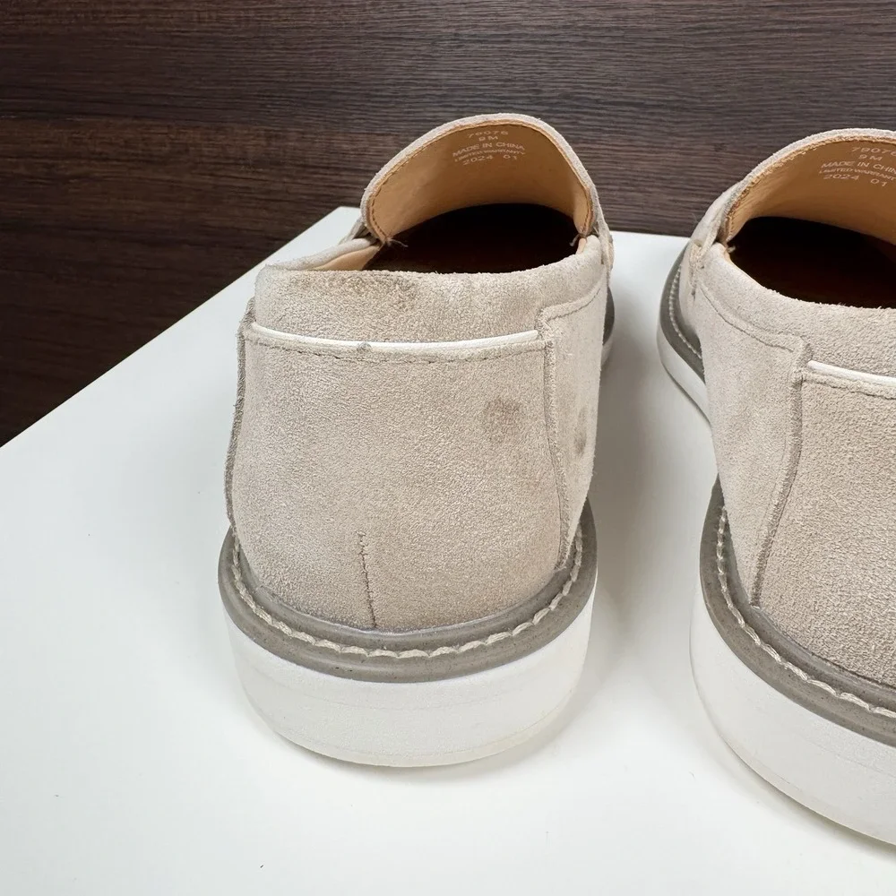 FootJoy Suede Penny Loafers Beige Taupe HybridPlus Bio 9 M - Unused Read 79076